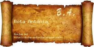 Bota Antónia névjegykártya
